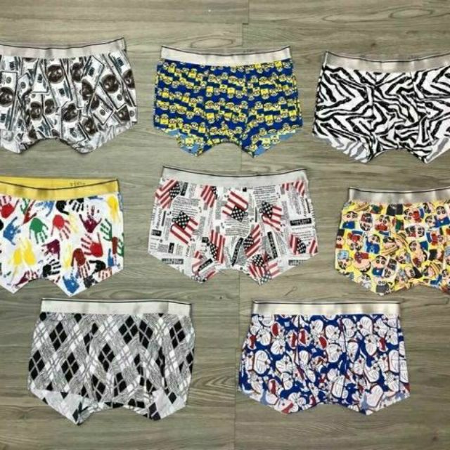 Combo 8c sịp thun lạnh hoạ tiết hoạt hình, chat với shop để chọn mẫu.