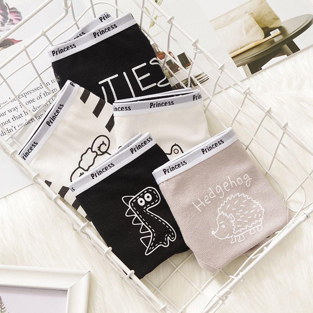 Quần Lót Cotton Lưng Vừa Thoáng Khí In Họa Tiết Hoạt Hình Dễ Thương Cho Nữ