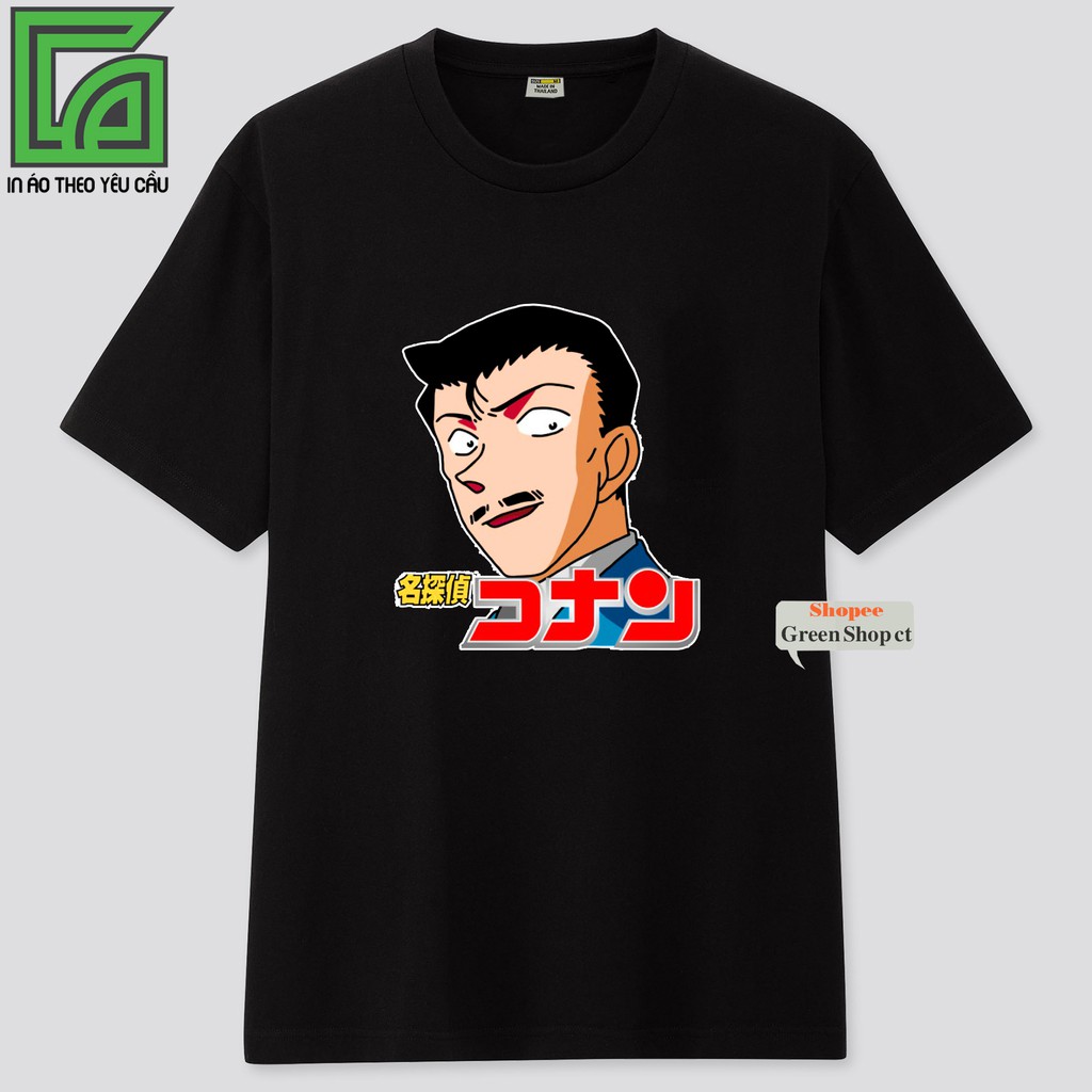 Áo Thun In Hình Kogoro Mouri Conan Vải Cotton Thái S139