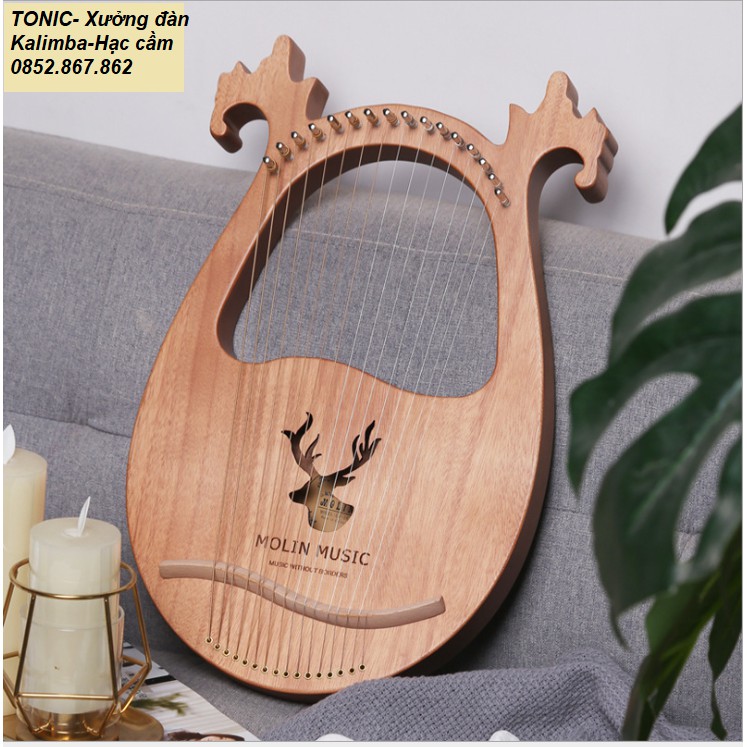 [LYRE 16 DÂY MOLIN SỪNG] Đàn hạc cầm tay LYRE HARP MOLIN-IM0175 -16 DÂY Âm vang phím chuẩn