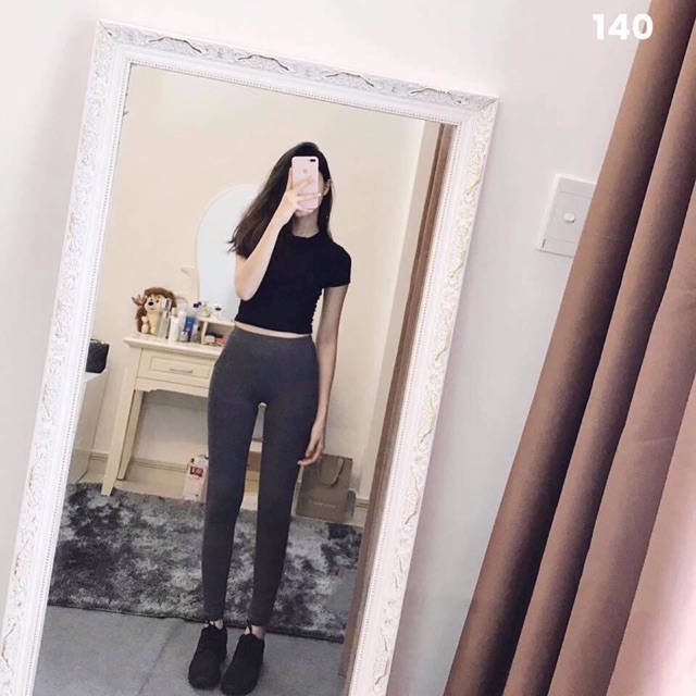 Quần legging 2 túi sâu thun dày dặn form đẹp co dãn thoải mái | BigBuy360 - bigbuy360.vn