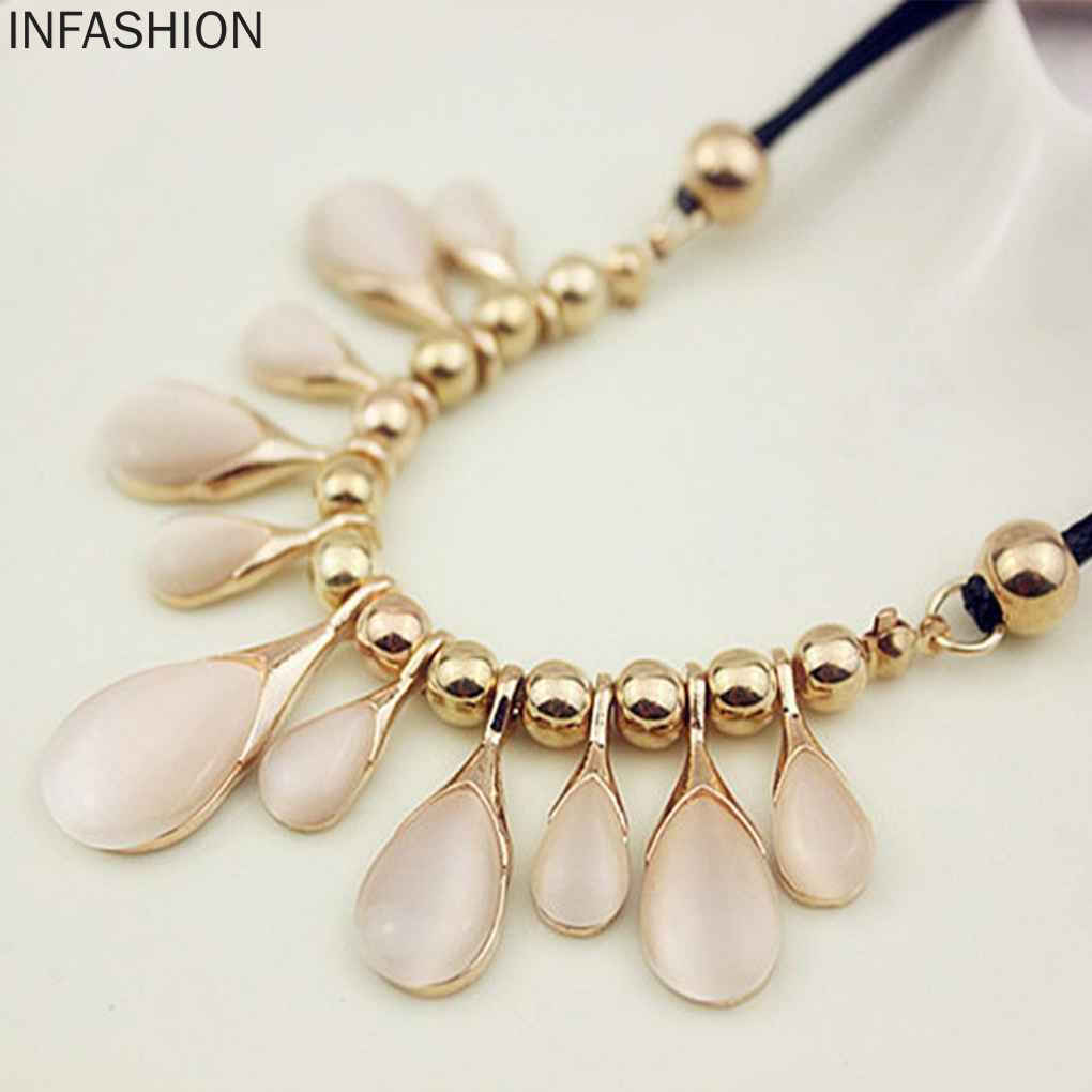 vòng cổ Mặt Đá Opal Hình Giọt Nước Thời Trang Cho Nữ
