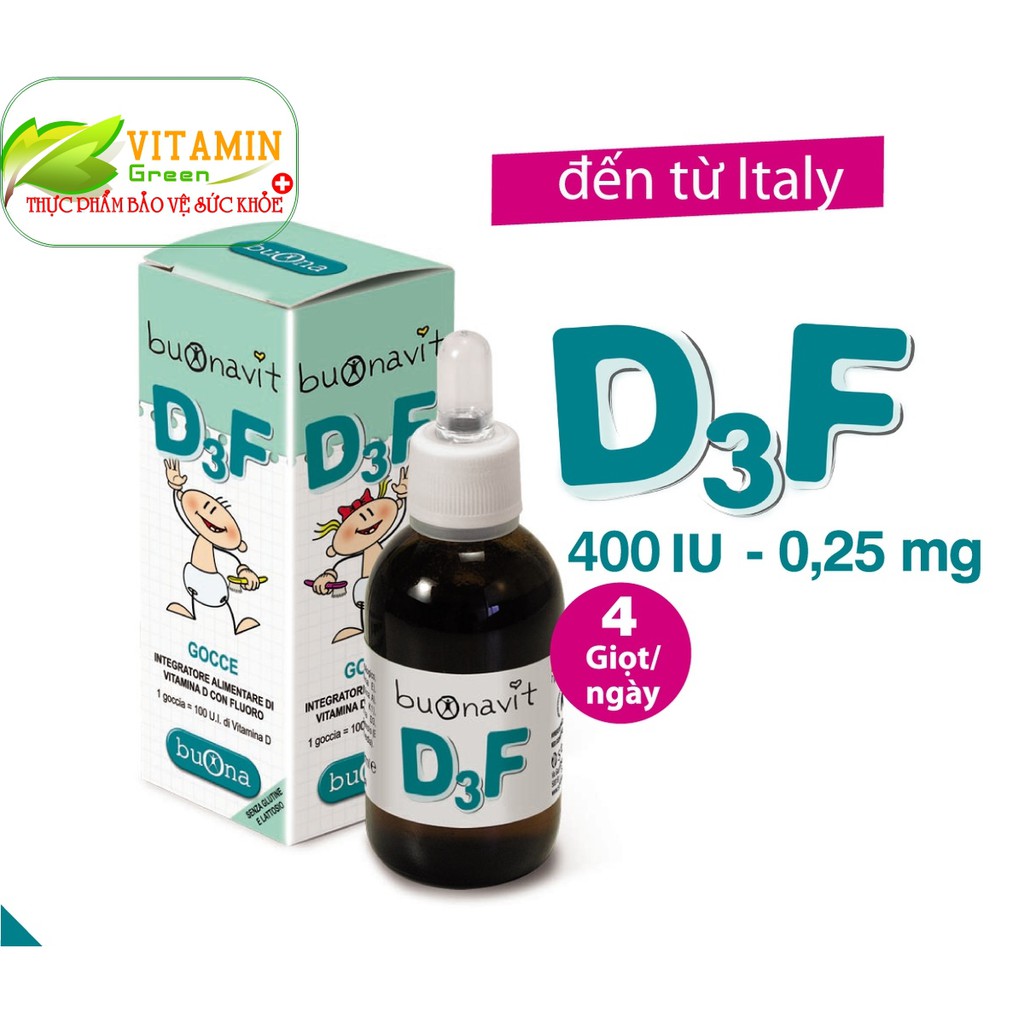 BUONAVIT D3F BỔ XUNG VITAMIN D3 VÀ FLO GIÚP PHÁT TRIỂN XƯƠNG, RĂNG CHO BÉ | NHẬP KHẨU CHÍNH HÃNG ITALIA