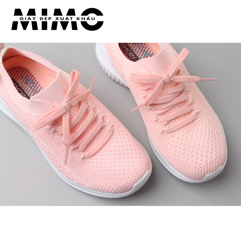 Giày Skechers buộc dây, giày thể thao đi bộ siêu êm mềm nhẹ, thoáng khí, chống trơn trượt cho nữ