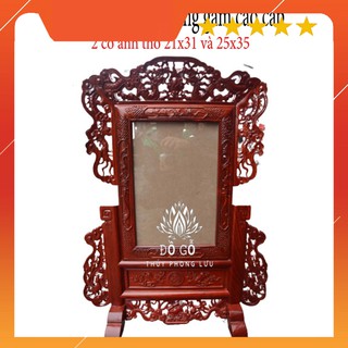 Khung ảnh thờ tứ linh gỗ hương - cao cấp sang trọng