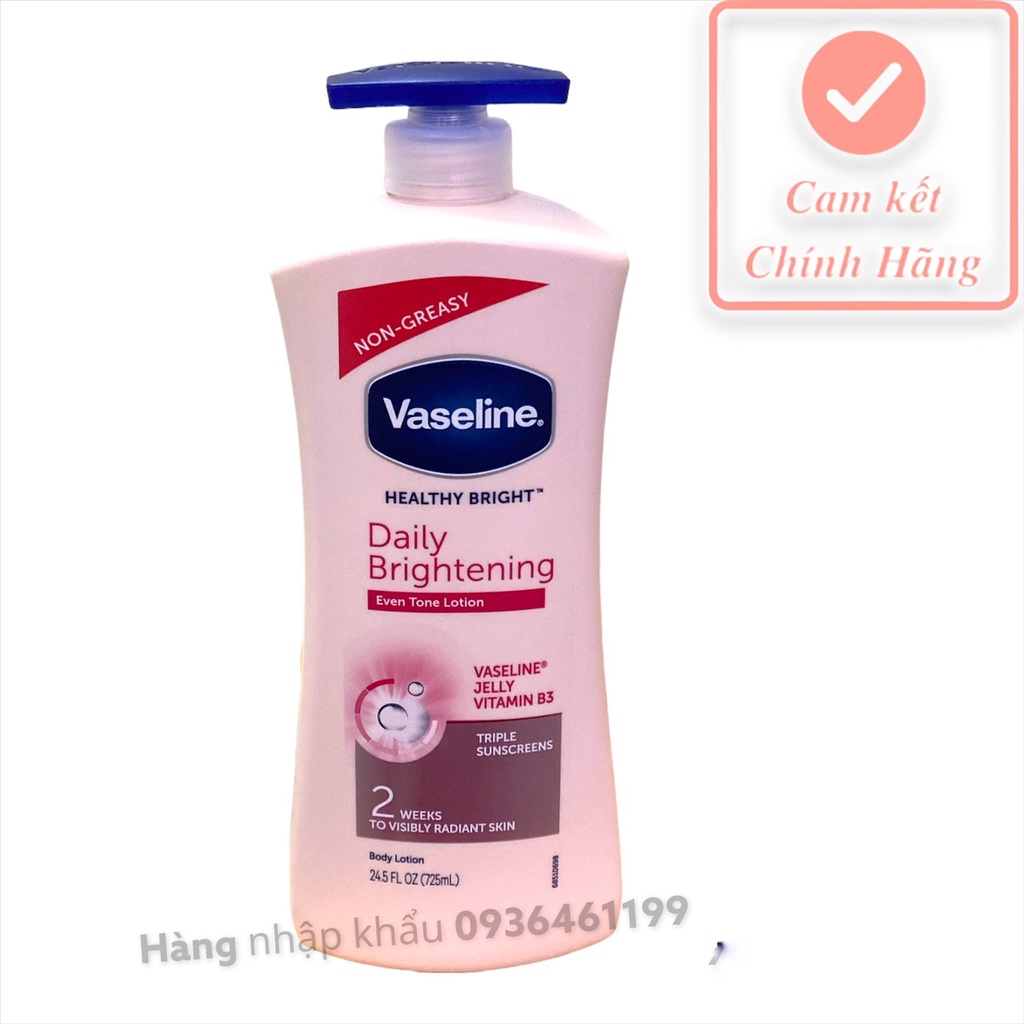 Sữa Dưỡng thể trắng da Vaseline Lotion Mỹ 725ml, trắng mịn màng, cấp ẩm chuyên sâu , phù hợp cho làn da châu Á