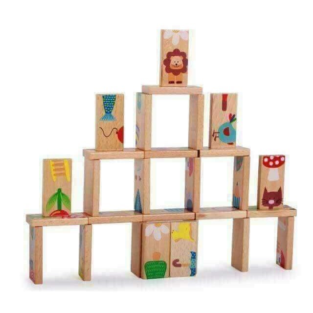 Bộ Ghép gỗ domino 28 chi tiết cho bé yêu, trẻ thỏa sức sáng tạo, đồ chơi trong nhà