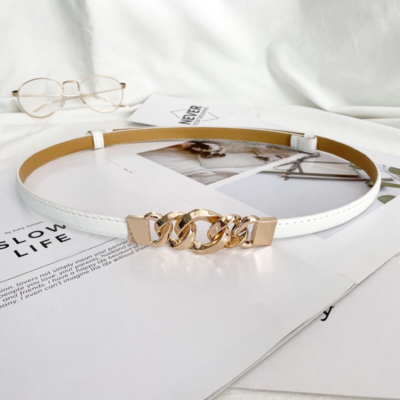 Đai váy xích mặt phối Da 1.6cm ĐV023 Sim sim shop eo 48-88cm - thắt lưng áo vest phối xích