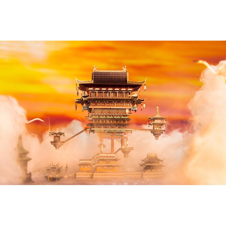 Mô hình lắp ghép kim loại 3d Sảnh quỷ linh-hall of spirit  + tặng kèm 1 mẫu mô hình 80k