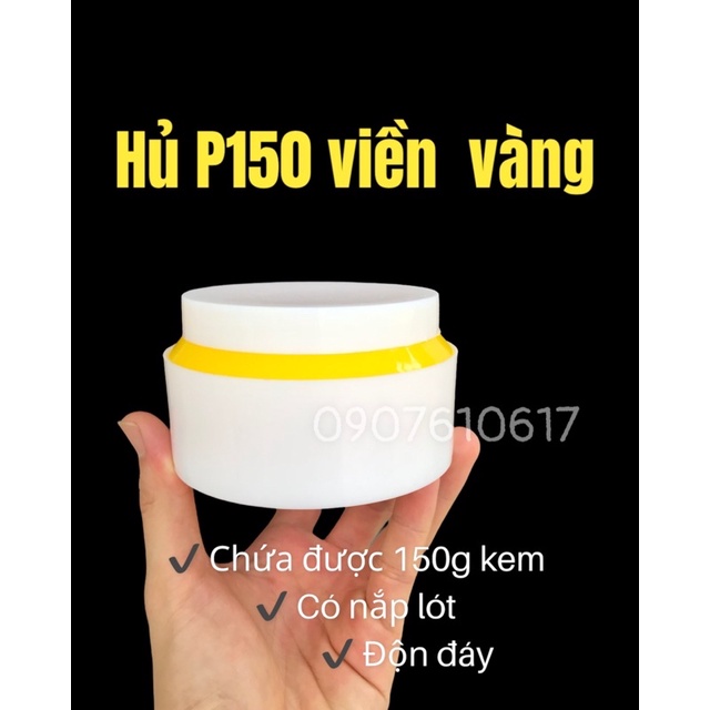 Hủ P150 đựng 150g kem viền vàng &amp; viền hồng