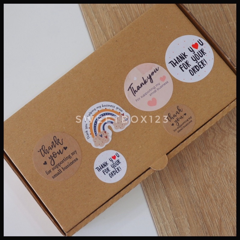 Nhãn Dán Cuộn Sticker 500 Tem Thank You - Nhãn Dán Cám Ơn Khách Hàng Kraft Và Các Mẫu Màu Sắc Dễ Thương