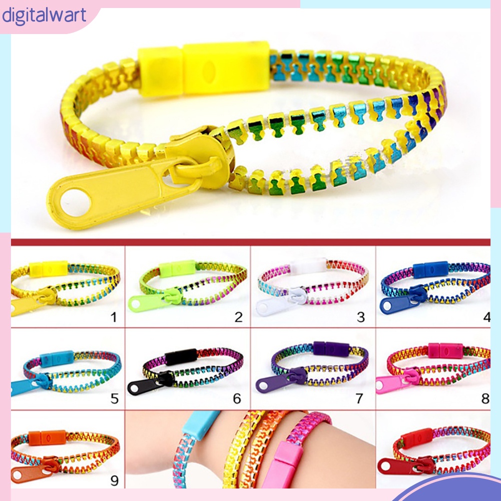 Vòng đeo tay kiểu dây kéo nhiều màu thời trang nam nữ