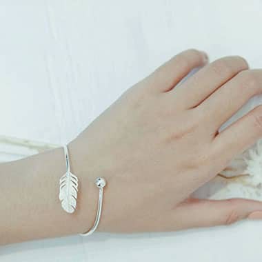 Vòng Tay Bạc Nữ Lông Vũ - Minh Canh Jewelry