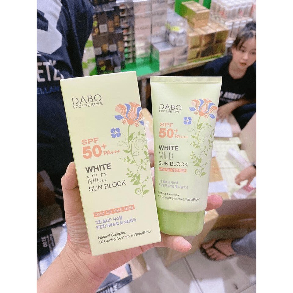 KEM CHỐNG NẮNG DABO WHITE MILD SUNBLOCK CREAM SPF50+