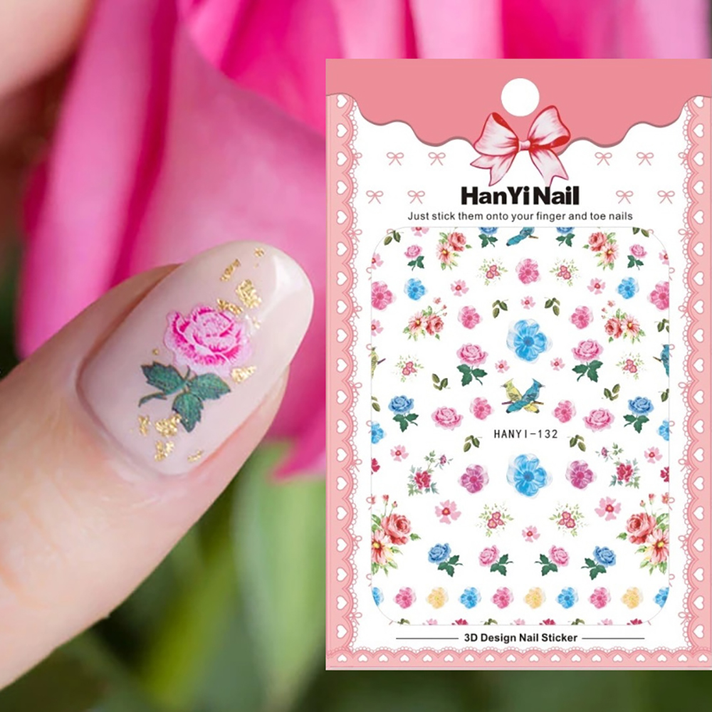 [Hàng mới về] Miếng dán trang trí móng tay 3d chống nước tự dính tiện dụng
