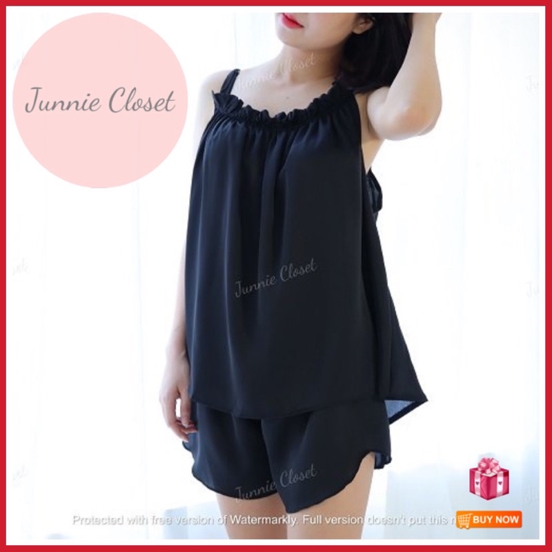 Bộ ngủ lụa 2 dây mặc nhà Junnie Closet