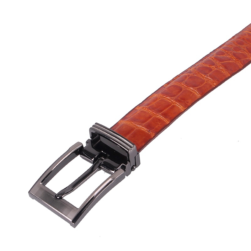 Thắt lưng nữ da cá sấu Huy Hoàng màu vàng bò HP5203