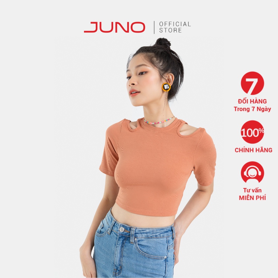 Áo Thun Nữ JUNO Croptop Xẻ Vai JNATH020