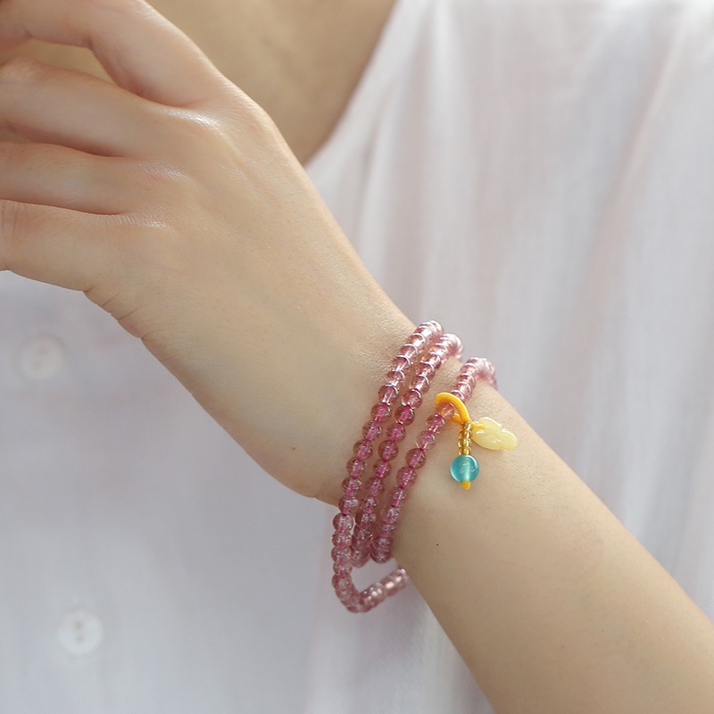 [Hàng Mới Về] Vòng Đeo Tay Ba Vòng Đính Hạt Sáp Ong Đơn Giản Độc Đáo Cho Nữ