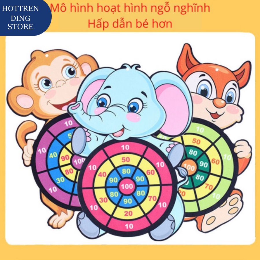Đồ chơi phi tiêu bằng bóng dính, phi tiêu bóng gai cho bé treo tường hoạt hình ngộ nghĩnh