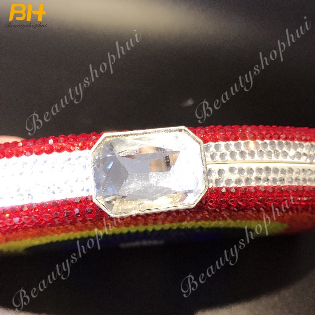 Túi Xách Đeo Chéo Hình Chữ D Đính Đá Màu Cầu Vồng Dành Cho Nữ