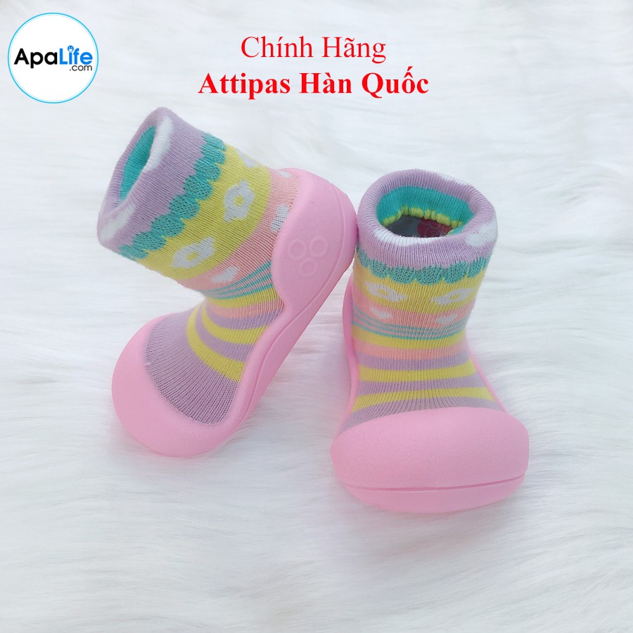 Attipas Attibebe Pink AT016 Giày tập đi cho bé trai /bé gái từ 3 - 24 tháng nhập Hàn Quốc: đế mềm, êm chân & chống trượt