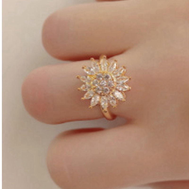 Nhẫn hở hình cối xay gió/ cỏ 4 lá xoay được