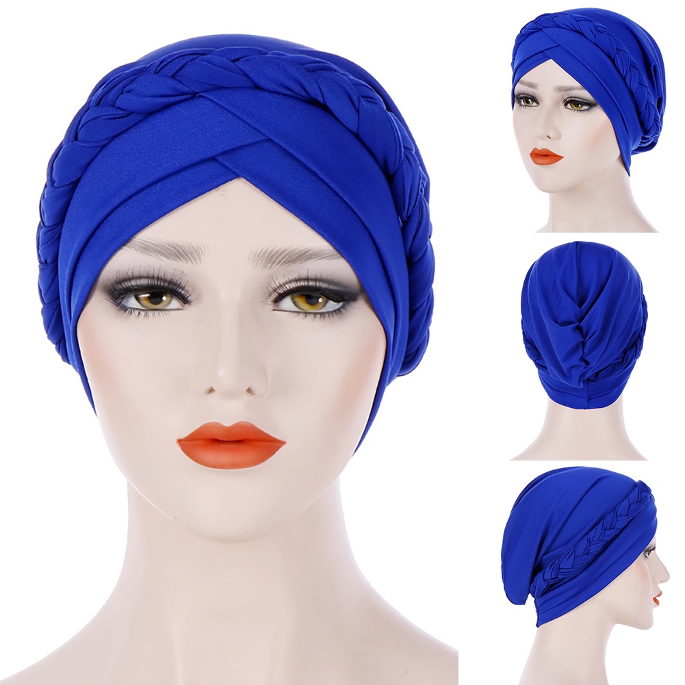 Mũ Turban Trùm Đầu Màu Trơn Thời Trang Cho Phụ Nữ Hồi Giáo