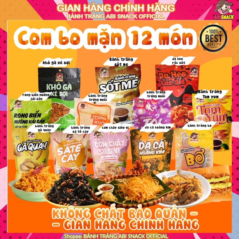 CÓ MÓN MỚI COMBO MẶN (13 MÓN) BÁNH TRÁNG ABI TẶNG QUÀ