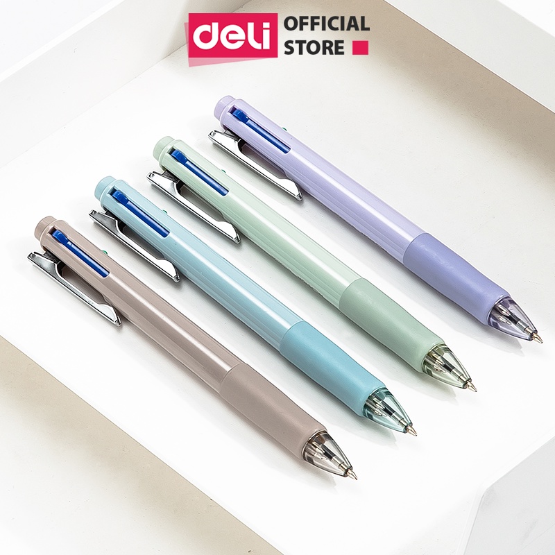 Bút bi dầu nhiều màu Deli – ngòi 0.7mm - 4 ngòi 4 màu mực - NS751
