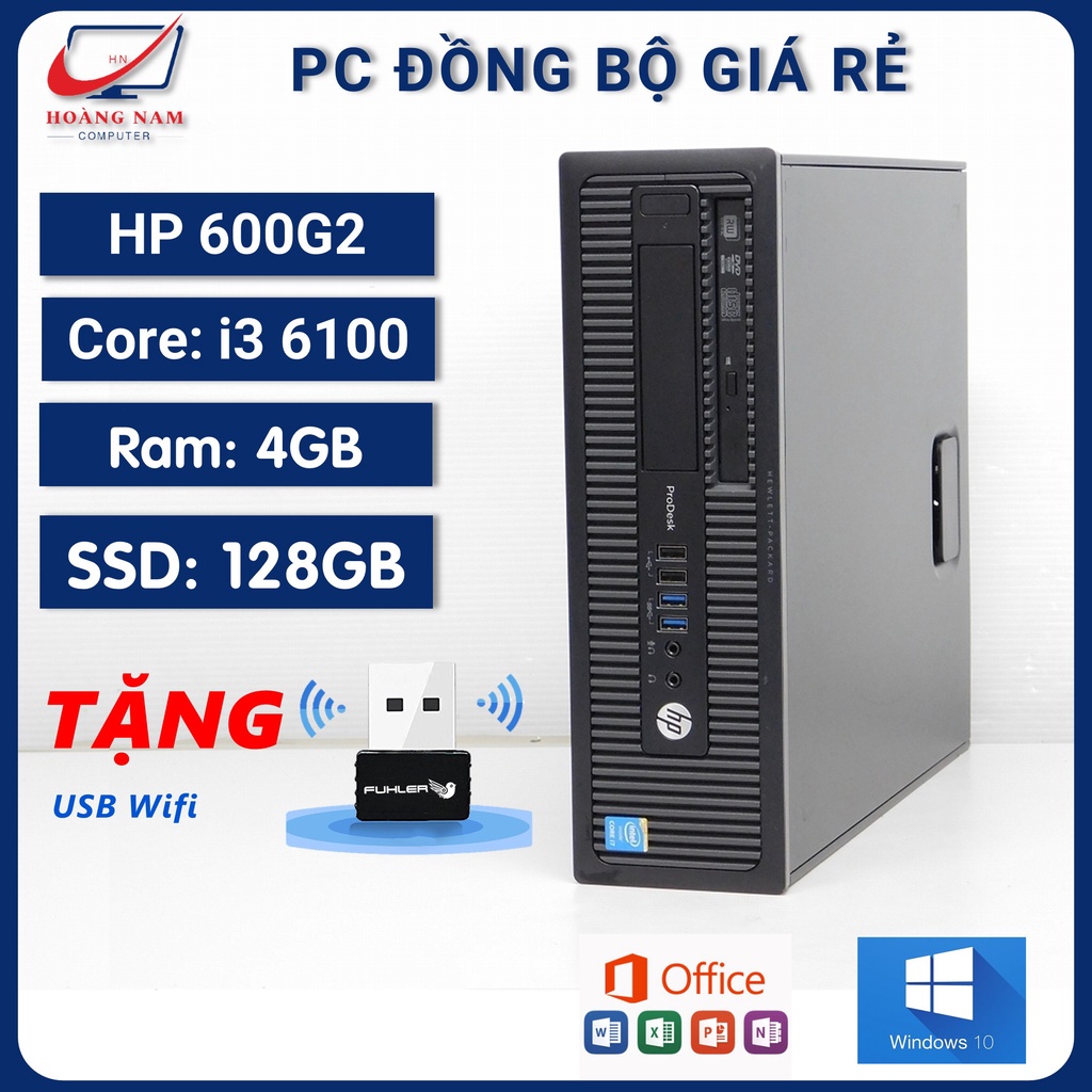PC Đồng Bộ Giá Rẻ - Case Máy Tính HP 600G2 (Core i3 6100/Ram 4G/SSD 128GB) - Hàng Nhập Khẩu - Bảo Hành 1 Tháng