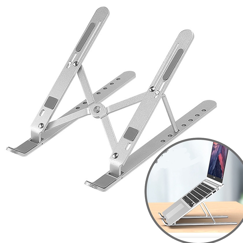 Giá đỡ LAPTOP, MACBOOK, IPAD bằng nhôm có thể điều chỉnh được độ cao,  đế kê laptop nhôm (  giao màu ngẫu nhiên )