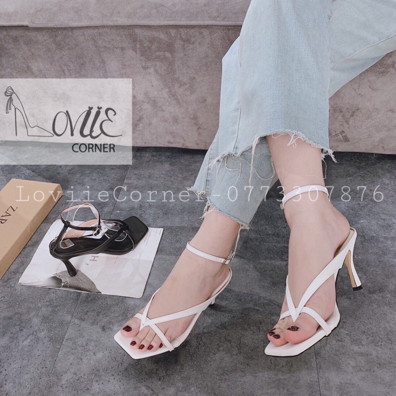 SANDAL CAO GÓT LOVIIECORNER - SANDAL QUAI MẢNH XỎ NGÓN 7CM - GIÀY SANDAL CAO GÓT DÂY MẢNH 7 PHÂN - SANDAL NỮ G200522