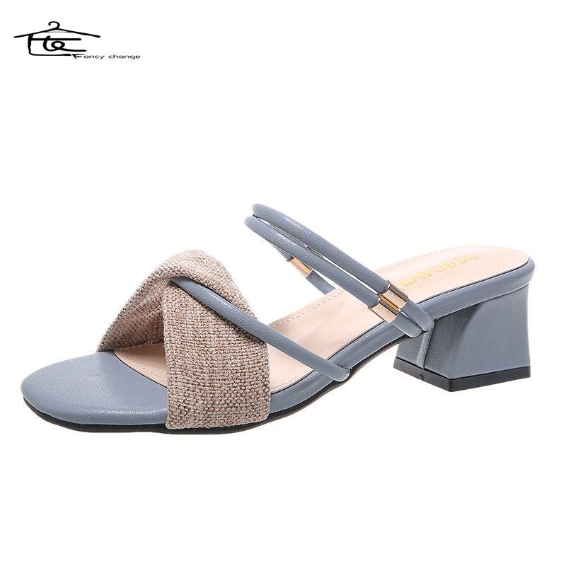 Dép Sandal Cao Gót Đế Dày Hai Cách Đeo Phong Cách Thời Trang Mới Mùa Hè Dành Cho Nữ