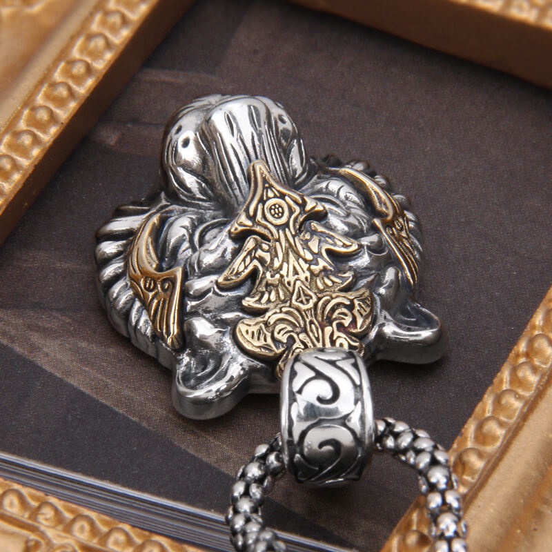 Dây Chuyền Mặt Hình Đầu Hổ Mạ Vàng Bạc Cá Tính Phong Cách Punk Mới Cho Nam