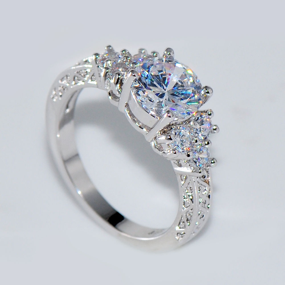Nhẫn bạc 925 đính đá zircon sang trọng cho nữ