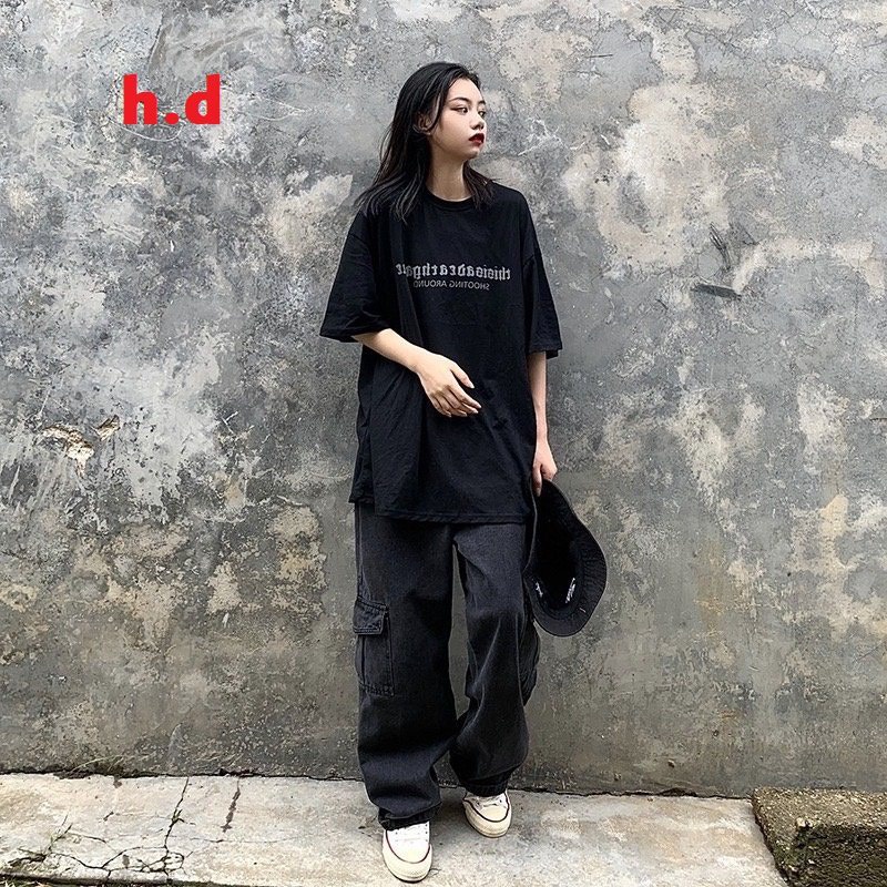 Áo Thun Chess Đen PEONYB Nữ [FREESHIP]  Phông ngắn tay lỡ form rộng, in hình bàn cờ vua vintage cá tính Ulzzang