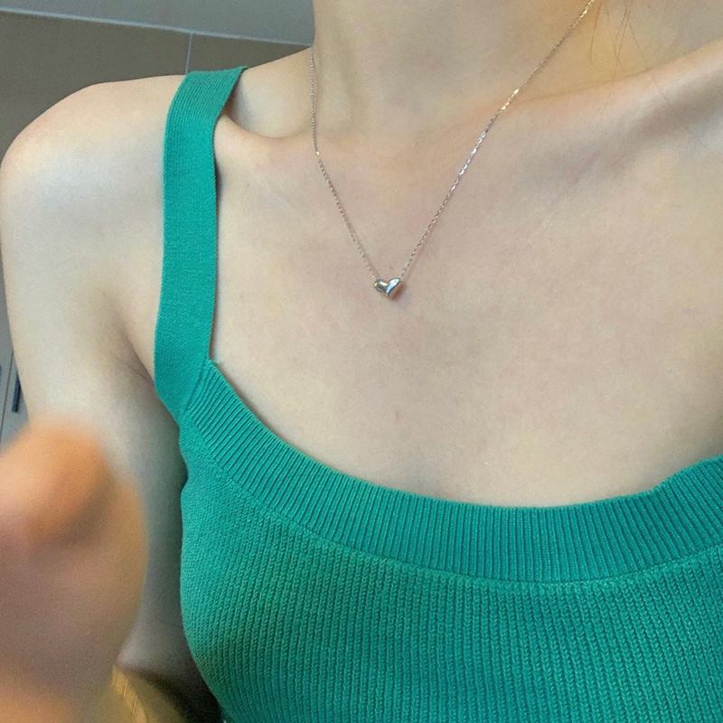 Vòng cổ mặt dây hình trái tim phong cách Hàn Quốc sang trọng cho nữ