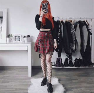 Chân Váy Cạp Cao Gothic Nữ Cực Chất