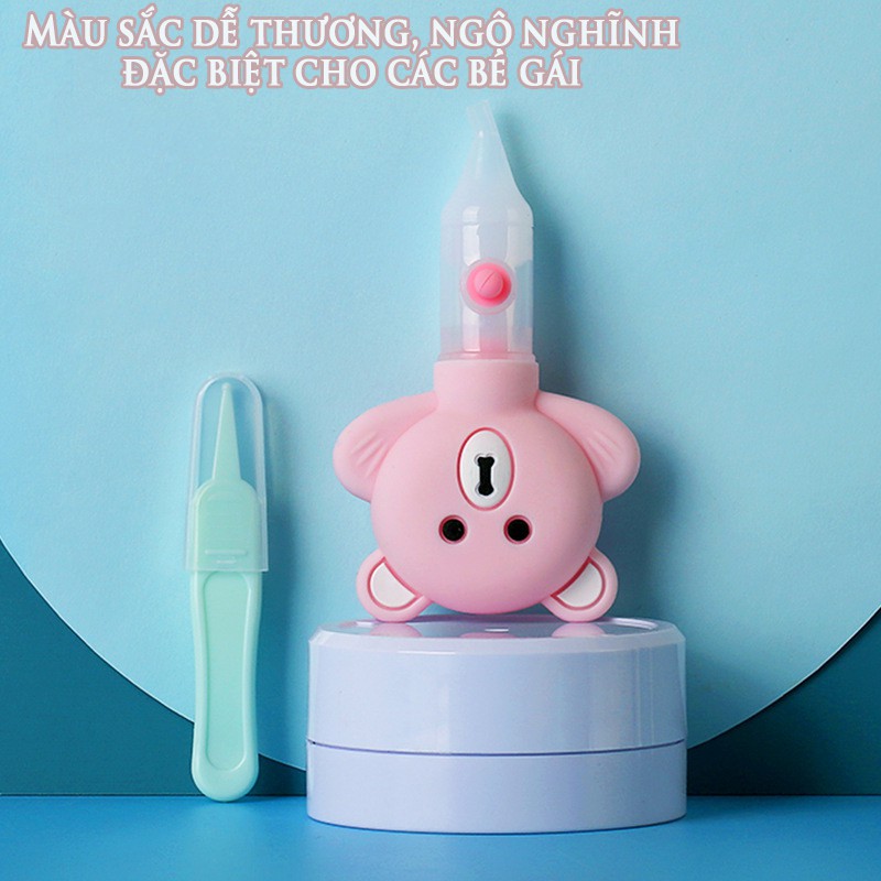 [HOT] 👼♻️ Máy Hút Mũi Gấu Hoạt Hình Chống Trào Ngược - Máy Hút Mũi Em Bé Silicone Mới