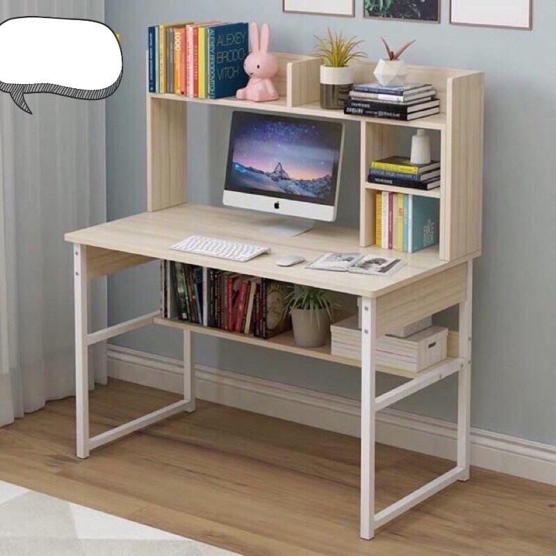 Bàn làm việc để máy tính laptop có giá để sách