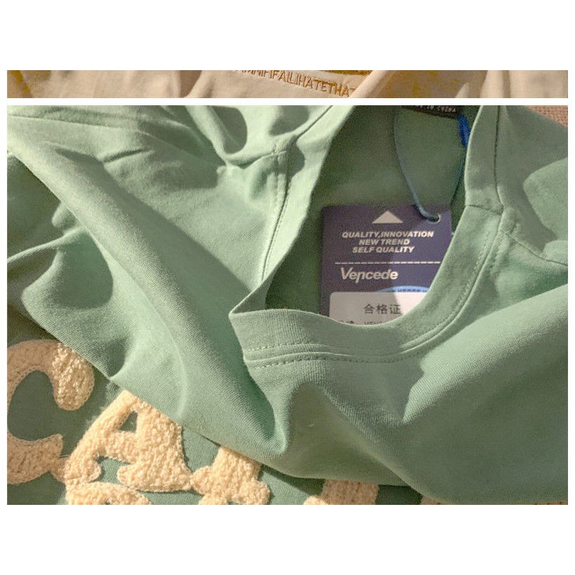 Áo Thun Cotton Mùa Hè Thêu Hình Đôi Cánh Thiên Thần Phong Cách Mới Cho Nữ