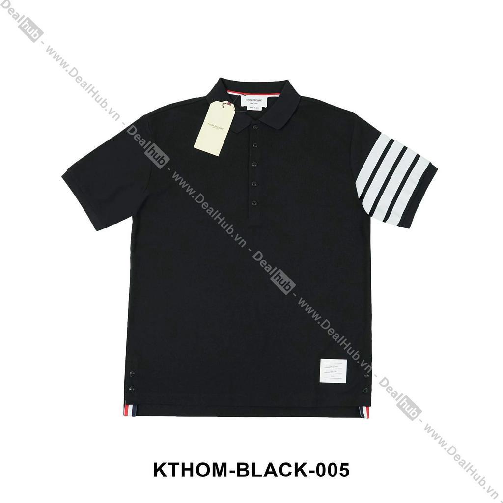 Áo Polo Thom Browne 4-Bars Black.