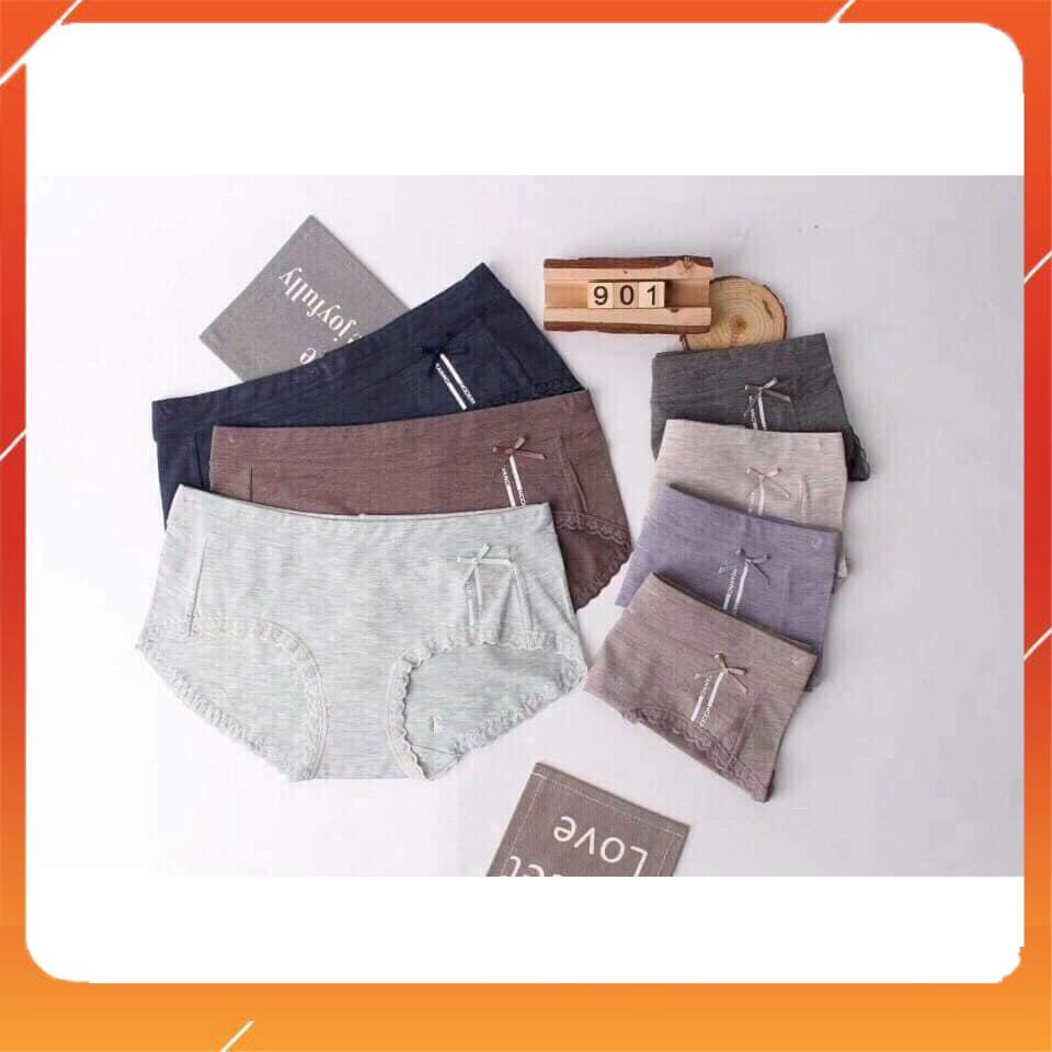 Quần lót nữ cotton đũi cao cấp kháng khuẩn mềm mại thấm hút mồ hôi mix nơ lệch Q2321