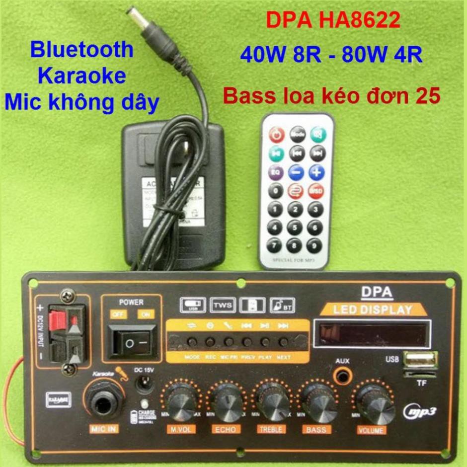 Mạch loa kéo công suất 40W - 80W HA8622 Bluetooth Karaoke Loa kéo 2.5 - 3 tấc v1
