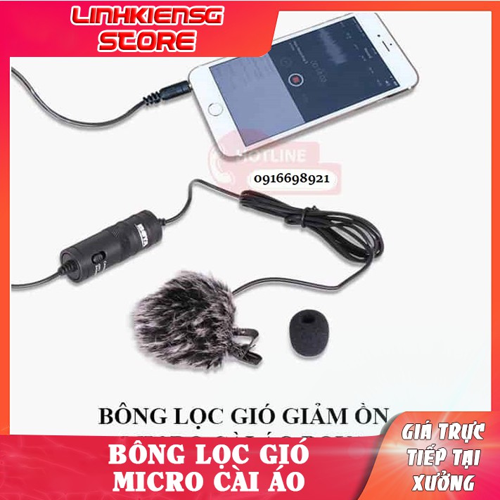 Bông Lọc Gió Giúp Giảm Bớt Ồn Cho MICRO Cài Áo Boya By - M1 BY-M1DM ..