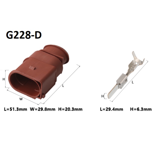 G228-Giắc cắm Quạt điện tử ô tô dòng điện cao 6.3mm 2 lỗ