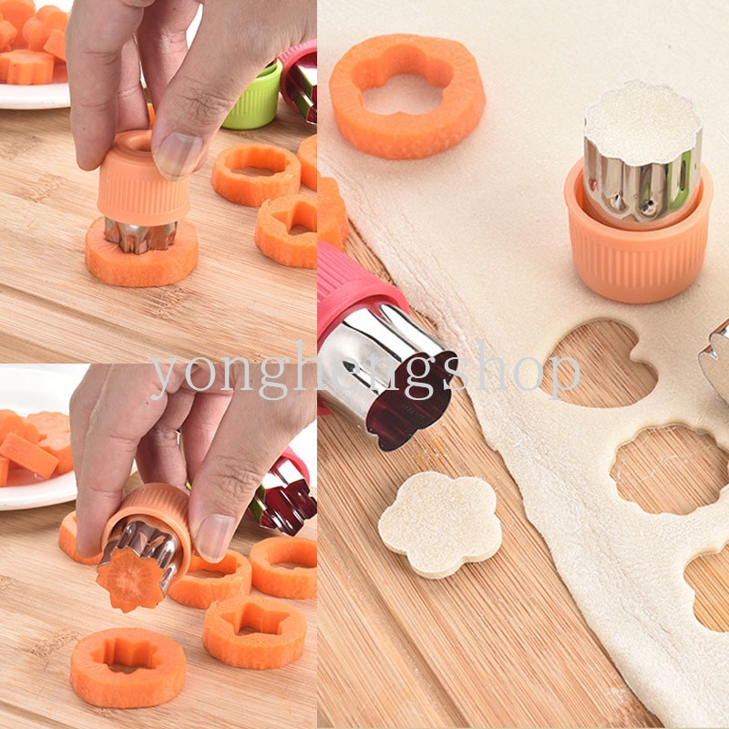 Set 12 Khuôn Cắt Bánh Quy Bằng Thép Không Gỉ Đa Năng Tiện Dụng Hình Hoa / Ngôi Sao / Trái Tim Xinh Xắn