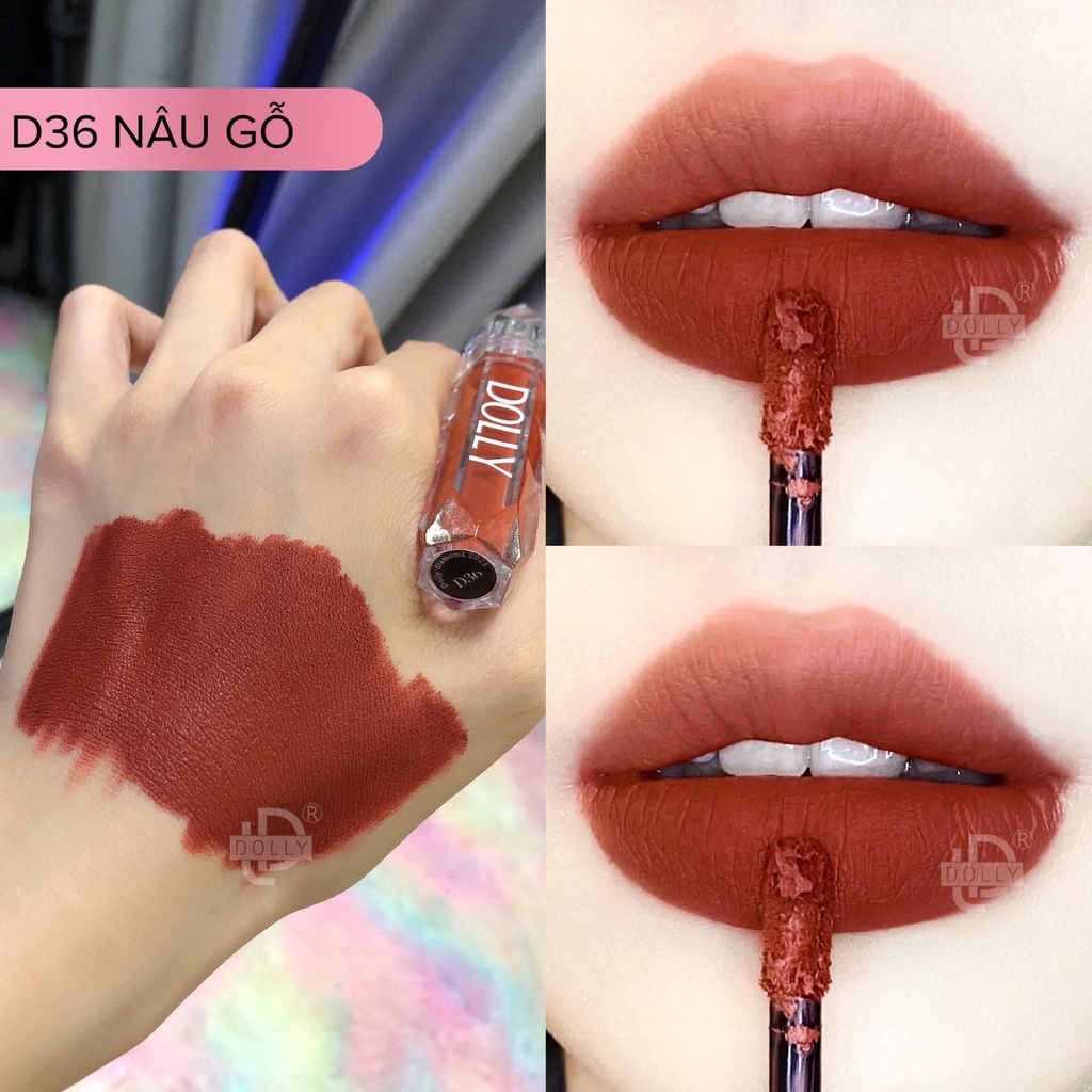 Son Lì Son Kem  DOLLY DIAMOND VELVET Không Chì Cao Cấp Chính Hãng