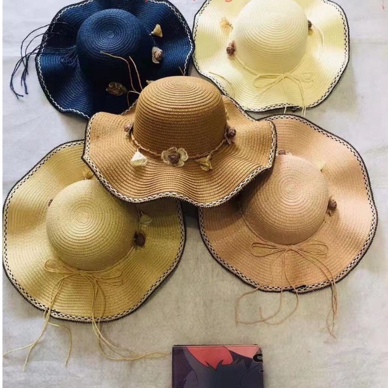 Mũ cói rộng vành ❤️ 𝗚𝗜𝗔𝗗𝗨𝗡𝗚𝗛𝗔𝗡𝗢𝗜𝟯𝟵 ❤️ Nón cói đi biển nữ vành lớn đai nơ phong cách Vintage chống nắng - #NONCOIDIBIEN